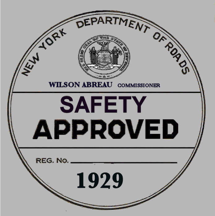 (image for) 1929 New York Safety Sticker